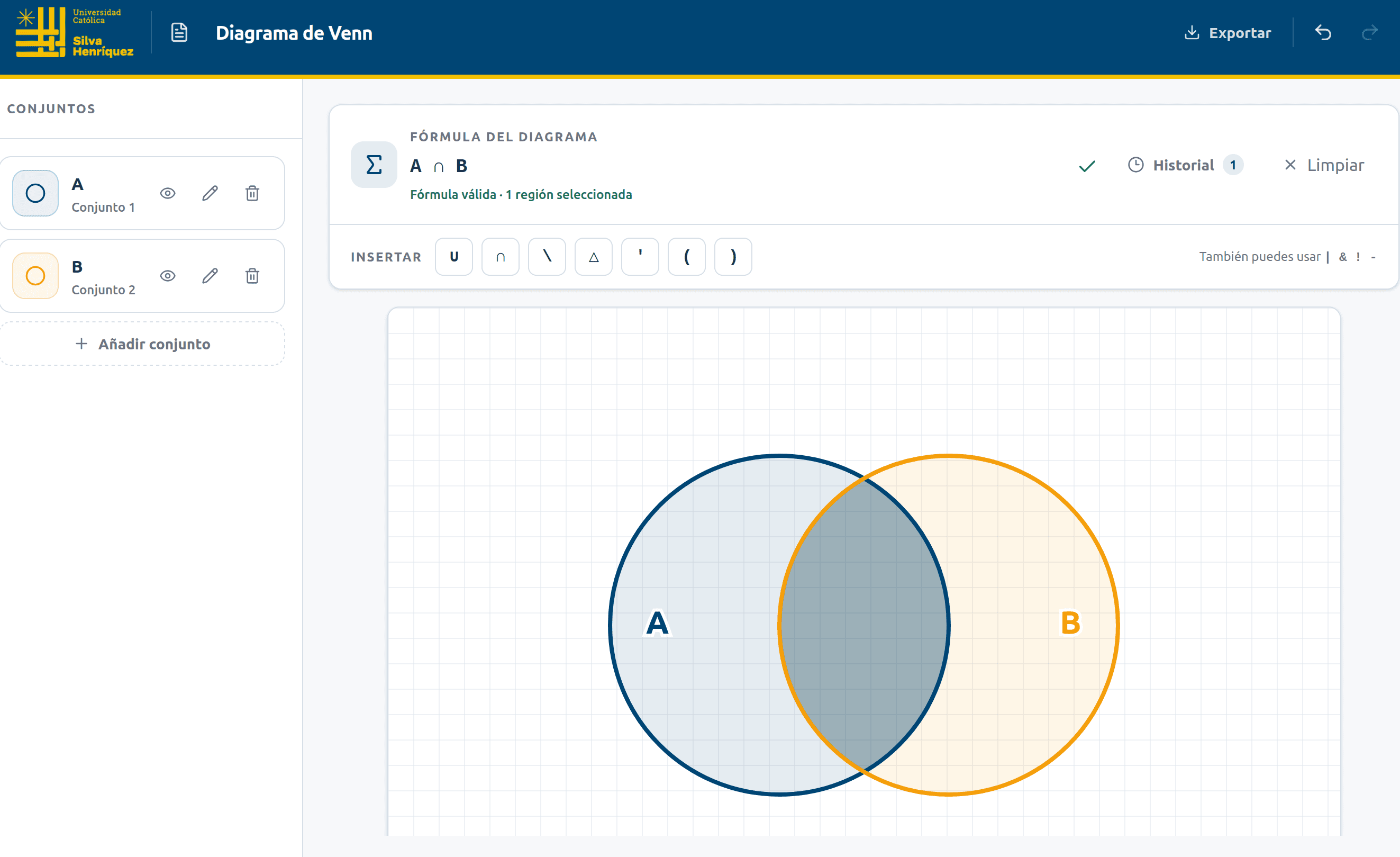 Vista previa de Diseñador de Venn